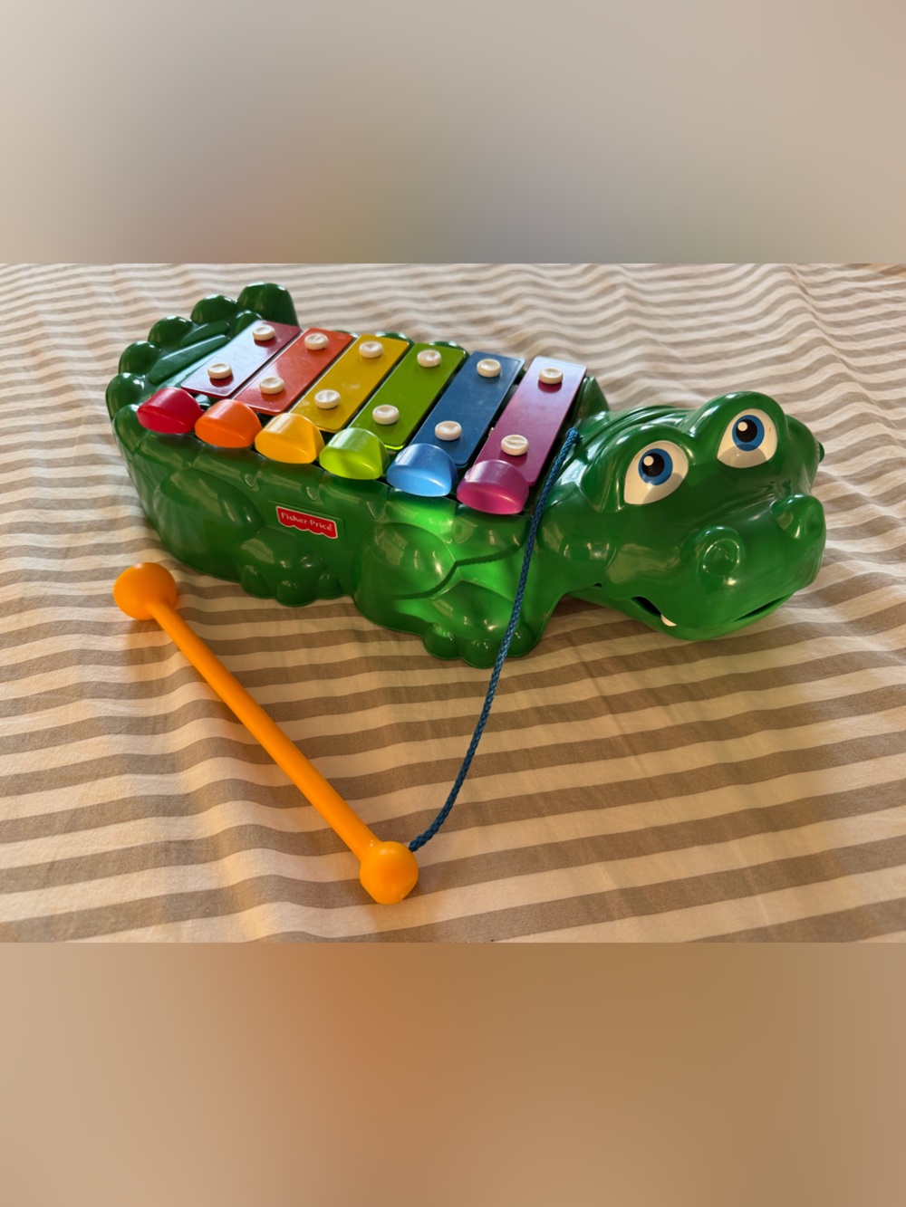 Fisher Price 1998 Mattel Crocodile Alligator Xylophone Piano Pull Along Toy
